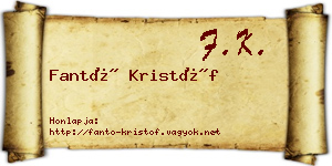 Fantó Kristóf névjegykártya